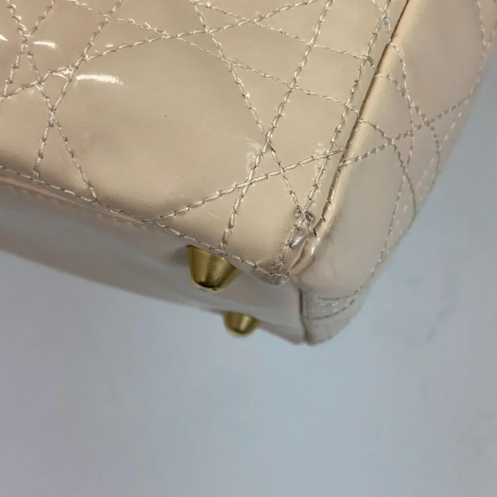 CHRISTIAN DIOR Cream Leather Shoulder Bag - Picture 13 of 13